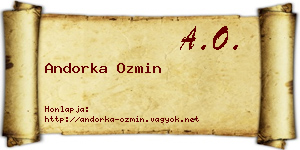 Andorka Ozmin névjegykártya
